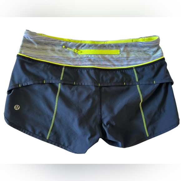 Lululemon Navy Inkwell Yellow Ray Run Speed Short 4-way Stretch - Picture 5 of 8